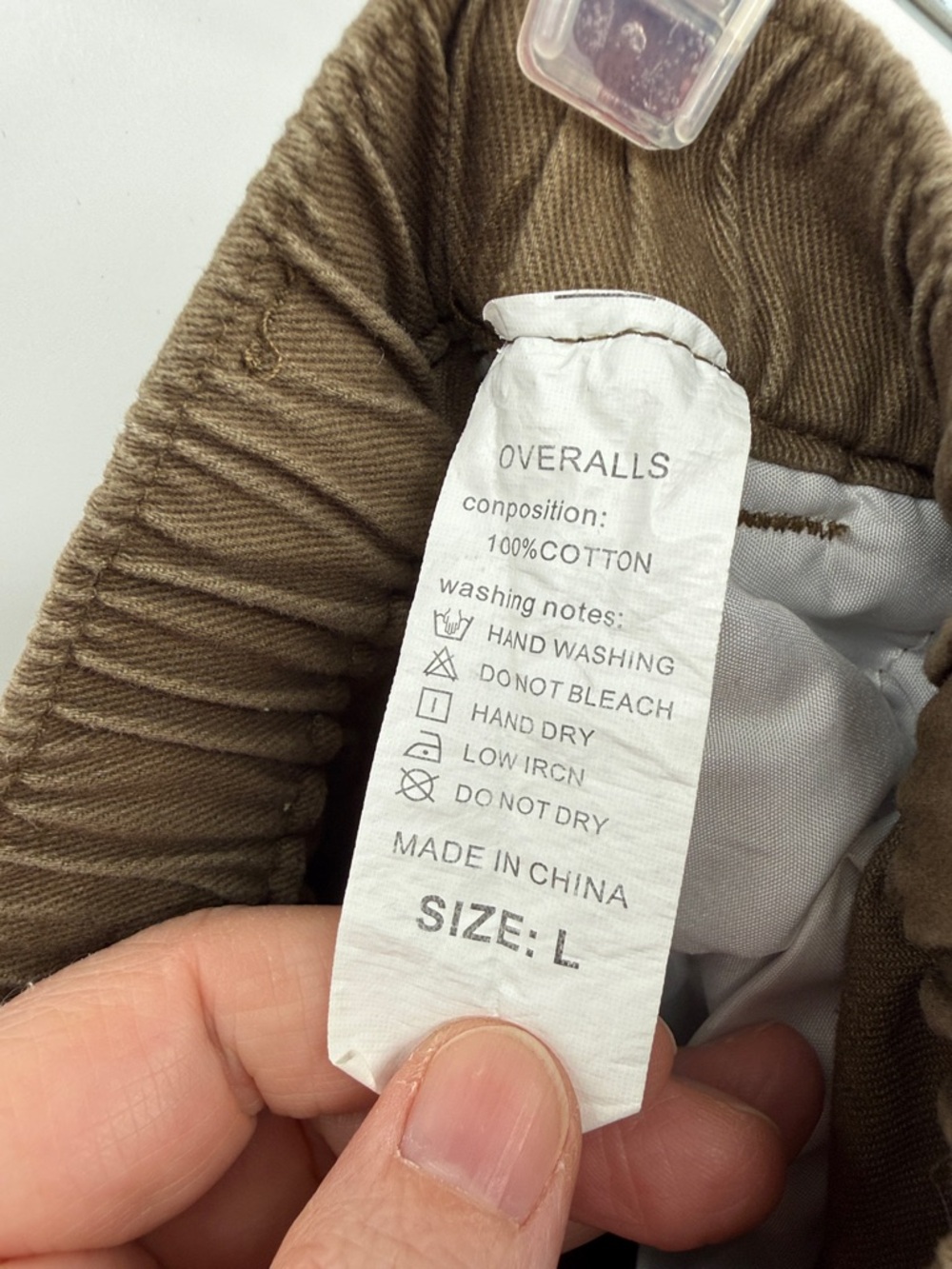 Straight Leg Cargo Pants in Olive Brown for Women Size L 30x27 “Overalls” - Picture 6 of 6